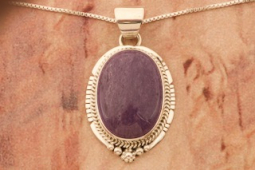 Native American Jewelry Genuine Charoite Sterling Silver Pendant